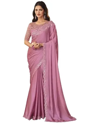 Show details for Women's Silk Embroidery Saree with Net Sequine work Blouse Piece Picture of Women's Silk Embroidery Saree with Net Sequine work Blouse Piece