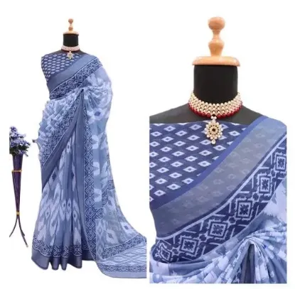 Show details for COTTON LILAN DIGITAL PRINT SAREE Picture of COTTON LILAN DIGITAL PRINT SAREE