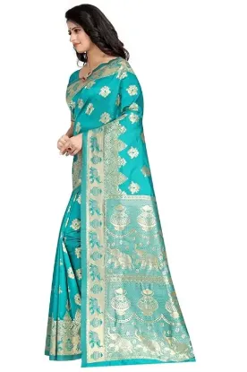 Show details for Women’s Pure Kanjivaram Soft Silk Saree With Blouse Piece for Wedding Picture of Women’s Pure Kanjivaram Soft Silk Saree With Blouse Piece for Wedding