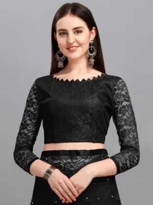 Show details for Self Design Bollywood Net Saree (Black) Picture of Self Design Bollywood Net Saree (Black)