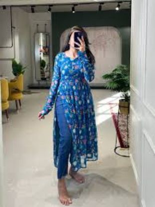 Show details for Anarkali kurthi set Picture of Anarkali kurthi set
