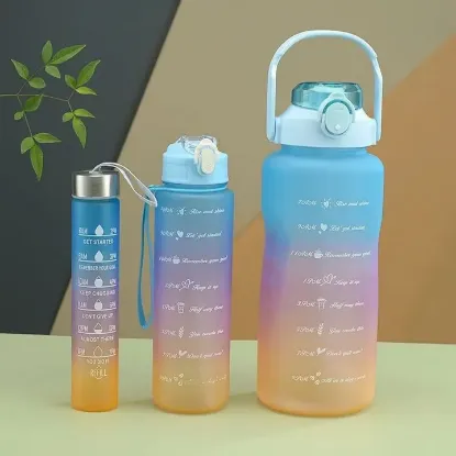 Picture of 3 In 1 Water Bottle With Motivational Quotes (Color Many More)