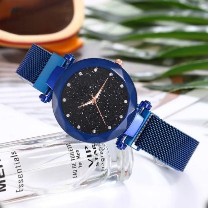 Picture of Trendy Magnetic Fashionable Luxury Stainless Steel Watch For Women - Blue