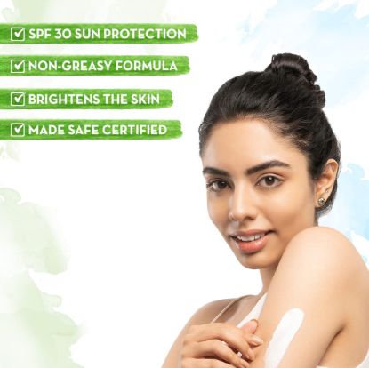Show details for Mamaearth Ubtan Sunscreen Body Lotion SPF 30 with Turmeric & Saffron for Glowing Skin – 300ml Picture of Mamaearth Ubtan Sunscreen Body Lotion SPF 30 with Turmeric & Saffron for Glowing Skin – 300ml